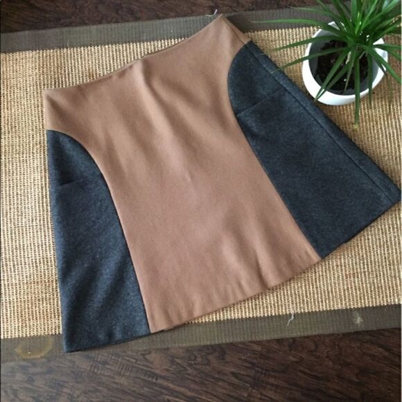 Boden Wool Grey Camel Skirt Size 10L - Picture 1 of 8